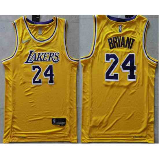 Men Los Angeles Lakers #24 Kobe Bryant 75th Anniversary Diamond Gold 2021 Stitched Basketball Jersey->los angeles lakers->NBA Jersey