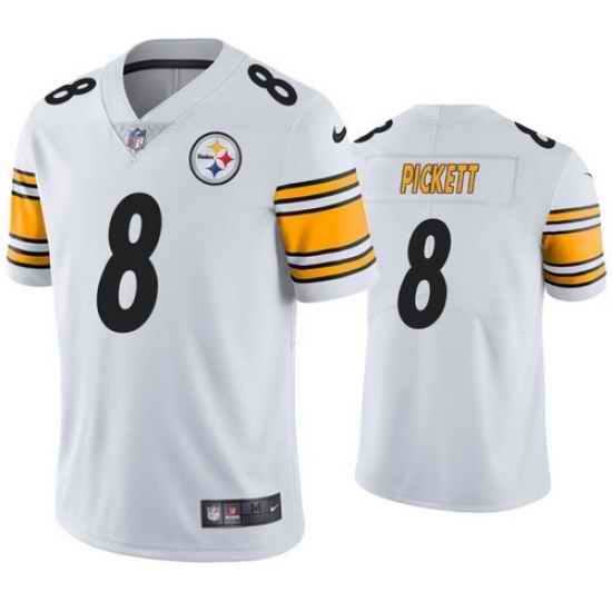 Men's Pittsburgh Steelers #8 Kenny Pickett 2022 NFL Draft White Vapor Limited Jersey->los angeles dodgers->MLB Jersey