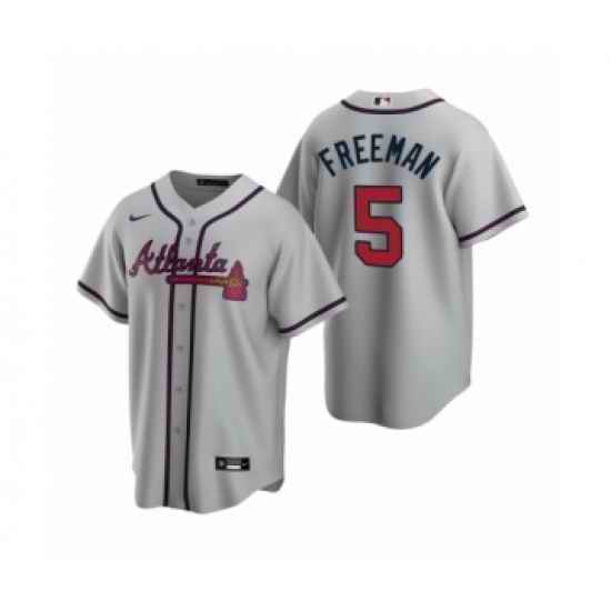Youth Atlanta Braves #5 Freddie Freeman Nike Gray 2020 Road Jersey->new york giants->NFL Jersey