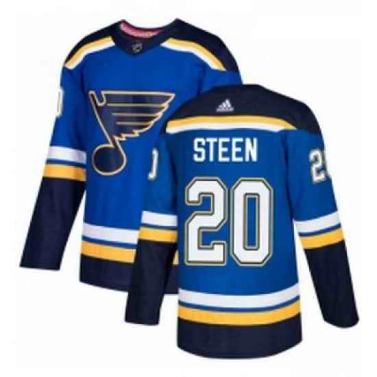 Youth Adidas St Louis Blues #20 Alexander Steen Authentic Royal Blue Home NHL Jersey->youth nhl jersey->Youth Jersey