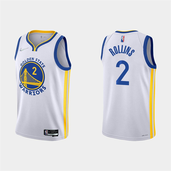 Men's Golden State Warriors #2 Ryan Rollins 2022 White Stitched Basketball Jersey->golden state warriors->NBA Jersey