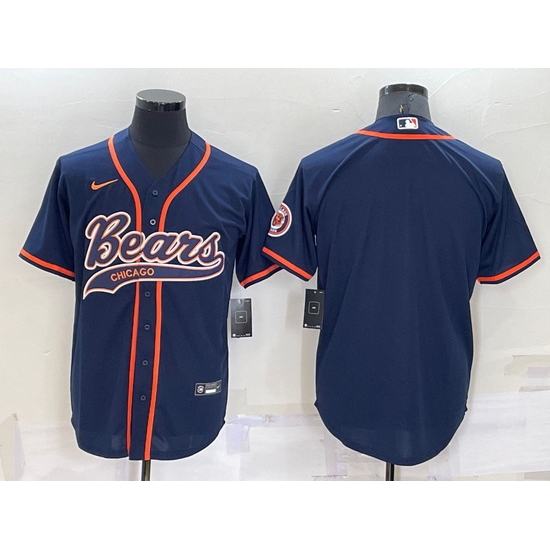 Men Chicago Bears Blank Navy Cool Base Stitched Baseball Jersey->buffalo bills->NFL Jersey