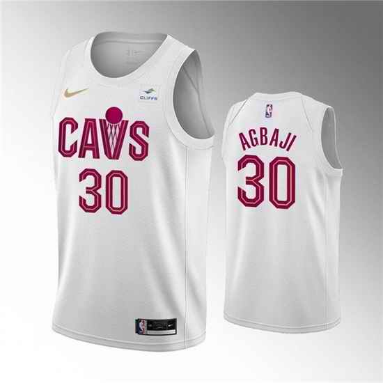 Men Cleveland Cavaliers #30 Ochai Agbaji White Association Edition Stitched Basketball Jersey->cleveland cavaliers->NBA Jersey