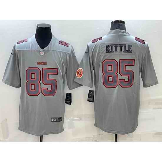 Men San Francisco 49ers #85 George Kittle Grey Atmosphere Fashion Stitched Jersey->san francisco 49ers->NFL Jersey