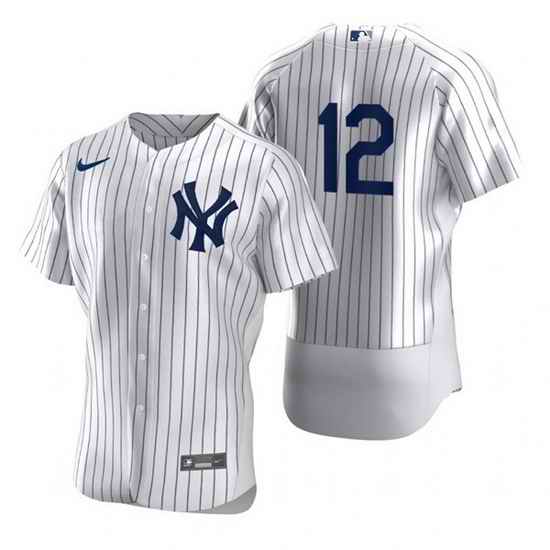 Men New York Yankees #12 Isiah Kiner Falefa White Flex Base Stitched jersey->new york yankees->MLB Jersey