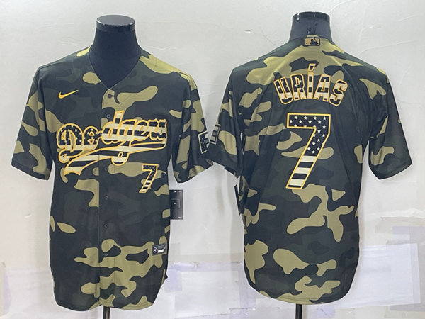 Men's Los Angeles Dodgers #7 Julio Urias Olive Cool Base Stitched Baseball Jersey->san diego padres->MLB Jersey