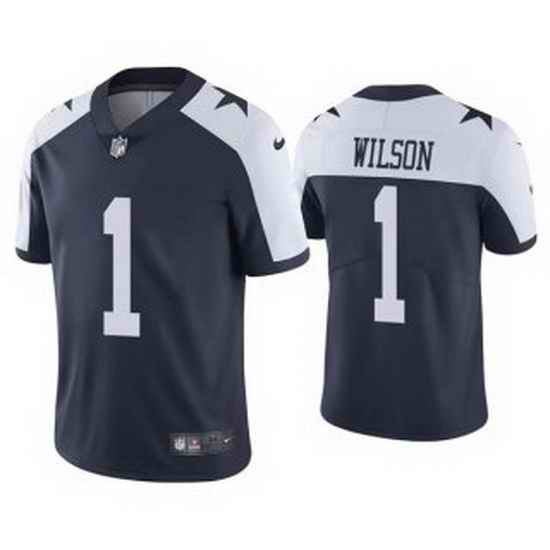Men Dallas Cowboys #1 Cedrick Wilson Navy Thanksgiving Vapor Limited Stitched Jersey->buffalo bills->NFL Jersey