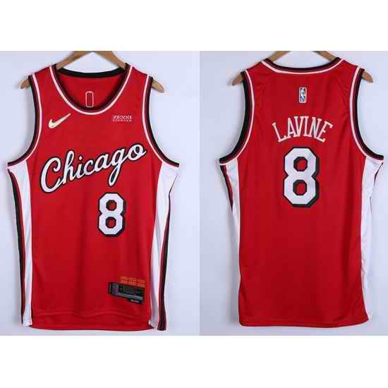Men Chicago Bulls #8 Zach LaVine 75th Anniversary Red Edition Swingman Stitched Basketball Jersey->chicago bulls->NBA Jersey
