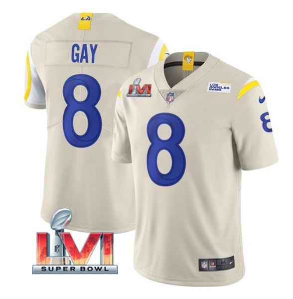 Nike Rams #8 Matt Gay Bone 2022 Super Bowl LVI Vapor Limited Jersey->los angeles rams->NFL Jersey