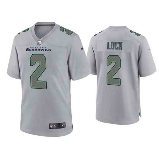 Men Seattle Seahawks #2 Drew Lock Grey Atmosphere Fashion Stitched Game Jersey->san francisco 49ers->NFL Jersey