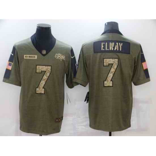 Men's Denver Broncos #7 John Elway Camo 2021 Salute To Service Limited Player Jersey->dallas cowboys->NFL Jersey