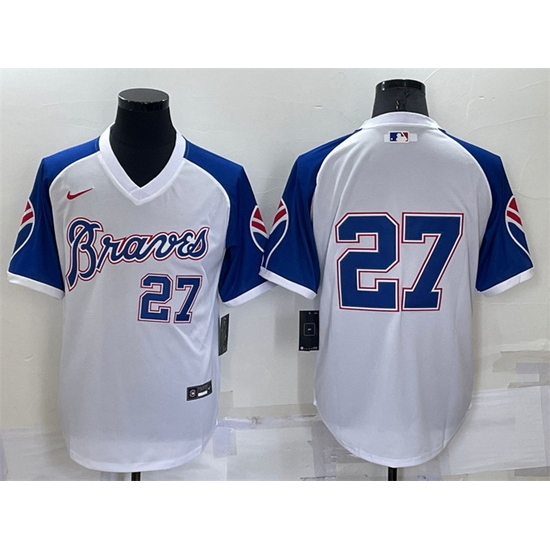 Men Atlanta Braves #27 Austin Riley White Cool Base Stitched Jersey->boston red sox->MLB Jersey