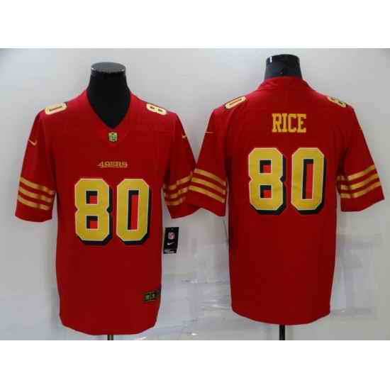 Men's San Francisco 49ers #80 Jerry Rice Red Gold Untouchable Limited Jersey->san francisco 49ers->NFL Jersey