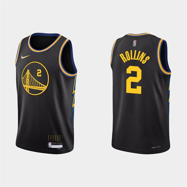 Men's Golden State Warriors #2 Ryan Rollins 2022 Black Stitched Basketball Jersey->golden state warriors->NBA Jersey