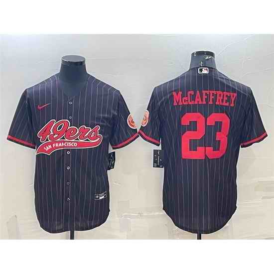Men San Francisco 49ers #23 Christian McCaffrey Black With Patch Cool Base Stitched Baseball Jersey->san francisco 49ers->NFL Jersey