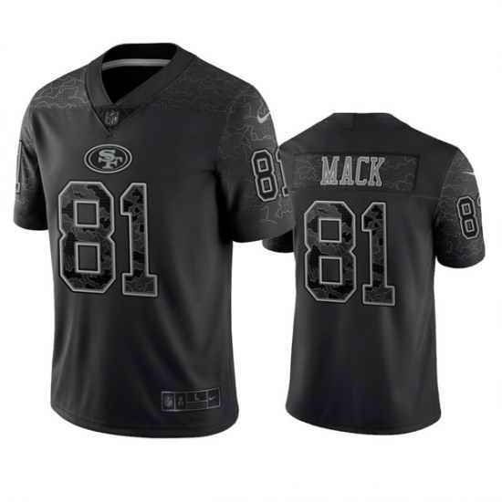 Men San Francisco 49ers #81 Austin Mack Black Reflective Limited Stitched Football Jersey->san francisco 49ers->NFL Jersey