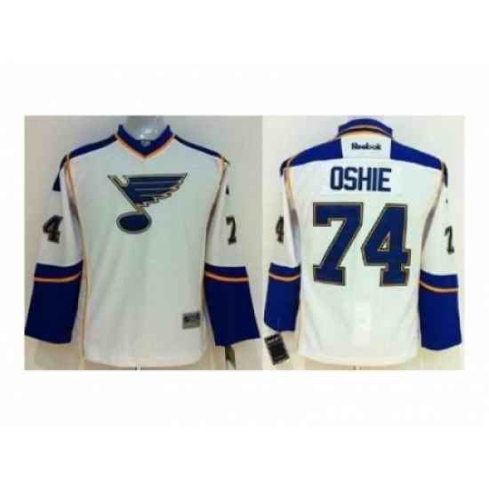 Youth NHL Jerseys St. Louis Blues #74 Oshie white->st.louis blues->NHL Jersey