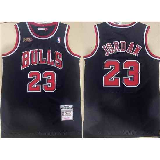 Men Chicago Bulls #23 Michael Jordan Black 1997 98 Throwback Champions Stitched Jersey->chicago bulls->NBA Jersey