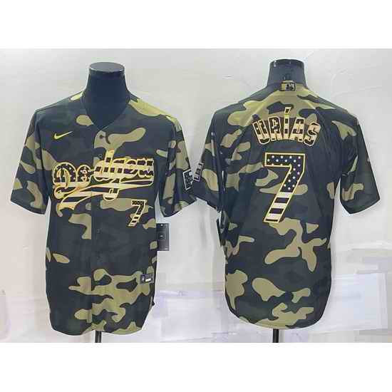 Men Los Angeles Dodgers #7 Julio Urias Olive Cool Base Stitched Baseball Jersey->los angeles dodgers->MLB Jersey