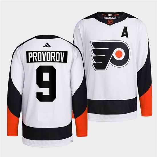 Men Philadelphia Flyers #9 Ivan Provorov White 2022 Reverse Retro Stitched Jersey->philadelphia flyers->NHL Jersey