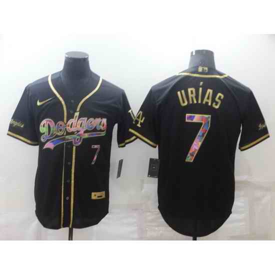 Men Los Angeles Dodgers #7 Julio Urias Black Golden Stitched Baseball jersey->los angeles dodgers->MLB Jersey