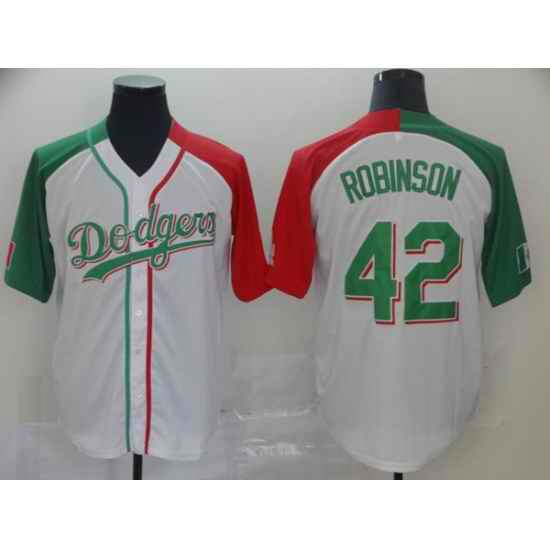 Men's Los Angeles Dodgers #42 Jackie Robinson Mexican Heritage Culture Night Jersey->new york yankees->MLB Jersey