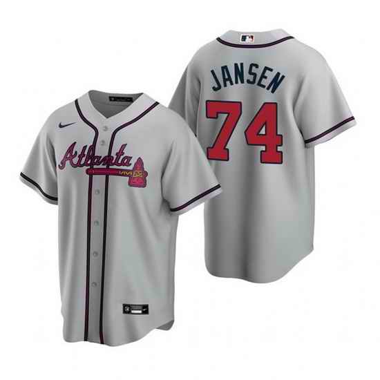 Men Atlanta Braves #74 Kenley Jansen Grey Cool Base Stitched Baseball jersey->atlanta braves->MLB Jersey