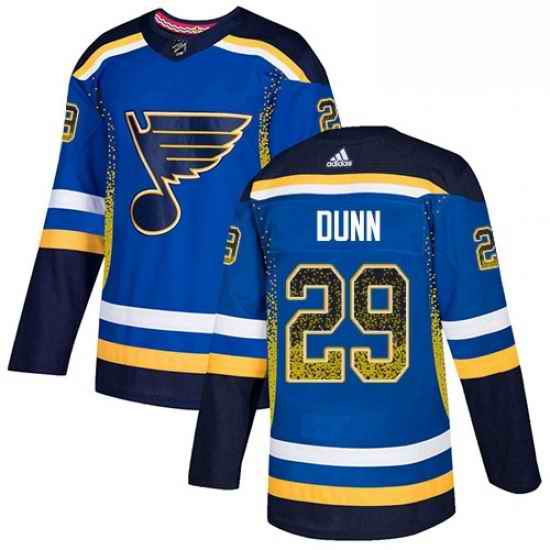 Mens Adidas St Louis Blues #29 Vince Dunn Authentic Blue Drift Fashion NHL Jersey->st.louis blues->NHL Jersey
