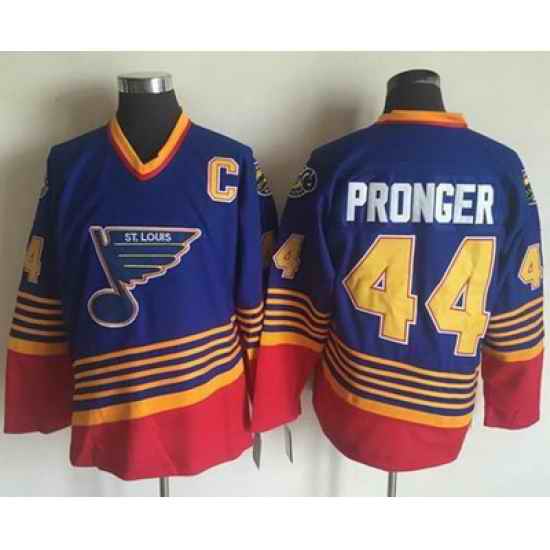 Blues #44 Chris Pronger Light Blue Red CCM Throwback Stitched NHL Jersey->st.louis blues->NHL Jersey
