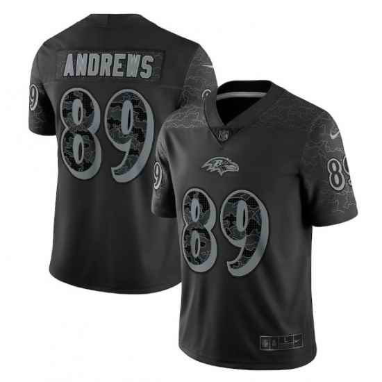 Men Baltimore Ravens #89 Mark Andrews Black Reflective Limited Stitched Football Jersey->kansas city chiefs->NFL Jersey