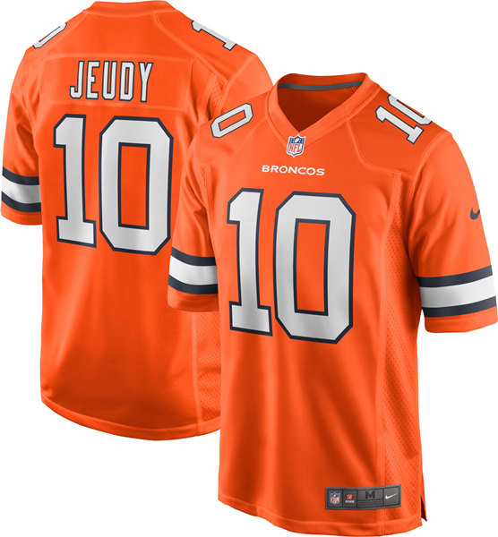 Men's Denver Broncos #10 Jerry Jeudy Orange Game Stitched Jersey->kansas city chiefs->NFL Jersey