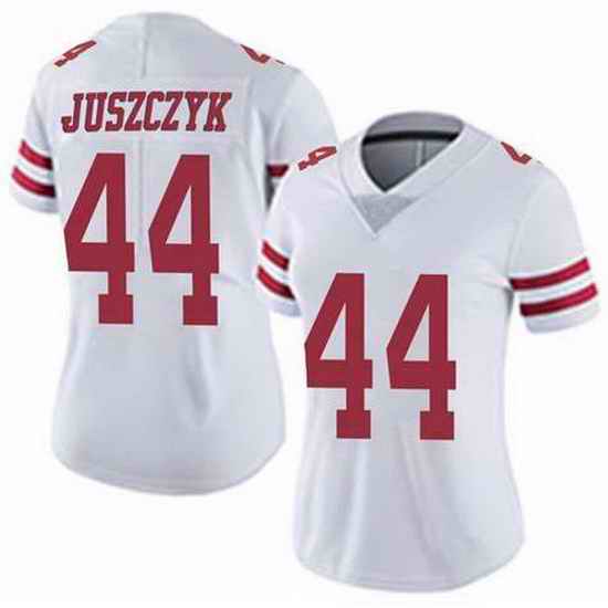 Women San Francisco 49ers Kyle Juszczyk #44 White Stitched NFL Vapor Untouchable Limited Jersey->women nfl jersey->Women Jersey