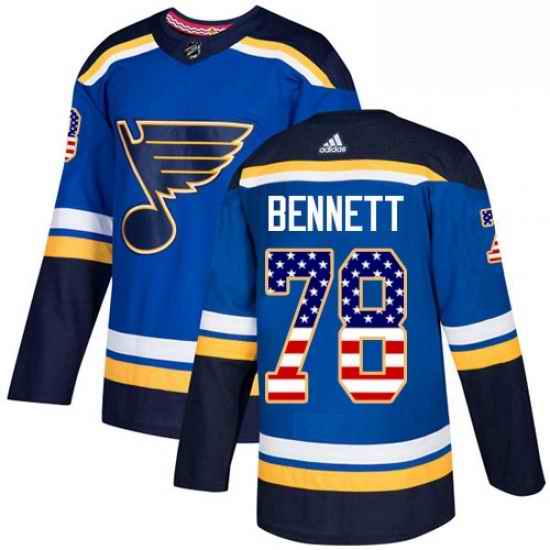 Mens Adidas St Louis Blues #78 Beau Bennett Authentic Blue USA Flag Fashion NHL Jersey->st.louis blues->NHL Jersey