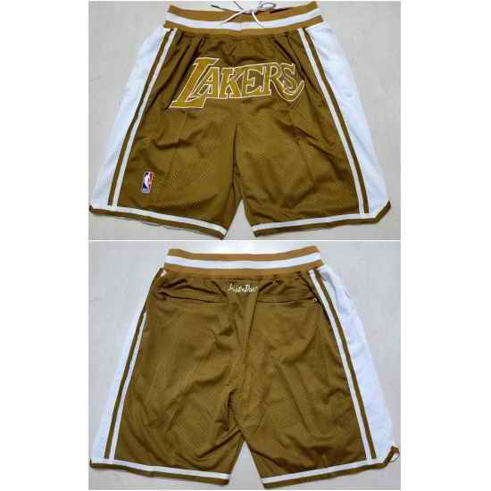 Men Los Angeles Lakers Tawny Shorts Run Small->->