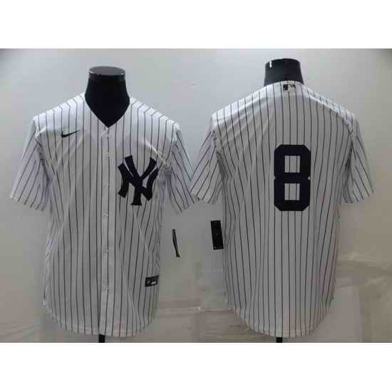 Men New York Yankees #8 Yogi Berra White Cool Base Stitched Baseball jersey->new york yankees->MLB Jersey