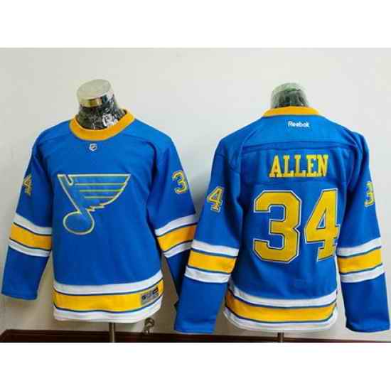 Blues #34 Jake Allen Light Blue 2017 Winter Classic Stitched Youth NHL Jersey->youth nhl jersey->Youth Jersey