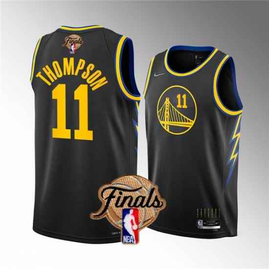 Men's Golden State Warriors #11 Klay Thompson 2022 Black NBA Finals Stitched Jersey->golden state warriors->NBA Jersey