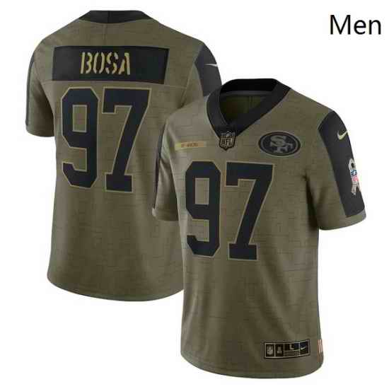 Men's San Francisco 49ers Nick Bosa Nike Olive 2021 Salute To Service Limited Player Jersey->seattle seahawks->NFL Jersey