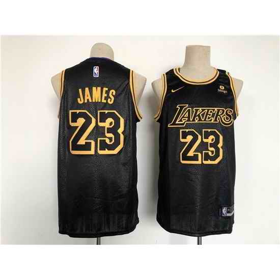 Men Los Angeles Lakers #23 LeBron James Black Stitched Basketball Jersey->miami heat->NBA Jersey