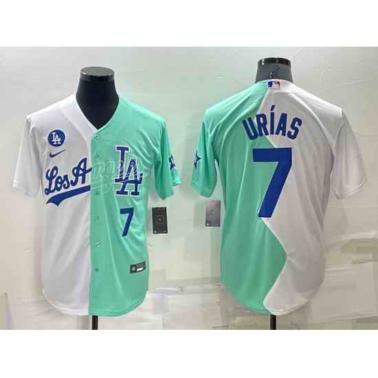Men Los Angeles Dodgers #7 Julio Ur EDas 2022 All Star White Green Cool Base Stitched Baseball Jersey->los angeles dodgers->MLB Jersey
