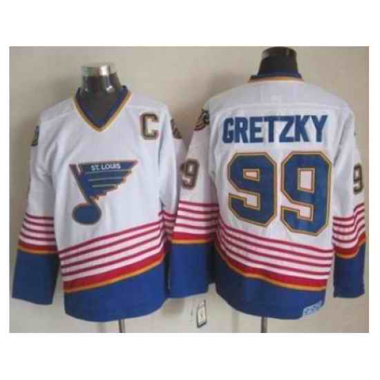 St. Louis Blues #99 Wayne Gretzky White CCM Throwback Stitched NHL Jersey->st.louis blues->NHL Jersey