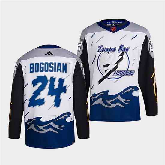 Men Tampa Bay Lightning #24 Zach Bogosian White 2022 Reverse Retro Stitched Jersey->pittsburgh penguins->NHL Jersey