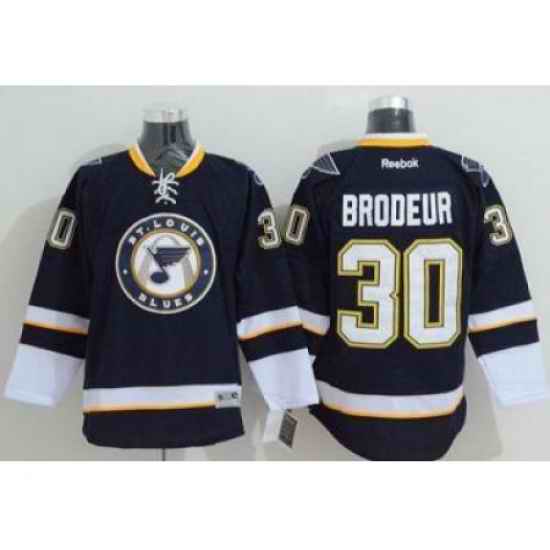 St. Louis Blues #30 Martin Brodeur Navy Blue Third Stitched NHL Jersey->st.louis blues->NHL Jersey