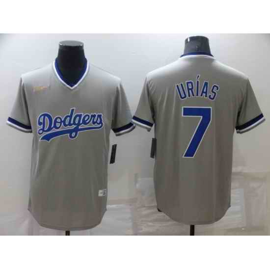 Men's Los Angeles Dodgers #7 Julio Urias Grey Stitched Baseball Jersey->los angeles dodgers->MLB Jersey