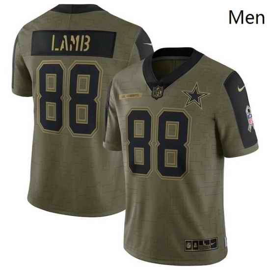 Men's Dallas Cowboys CeeDee Lamb Nike Olive 2021 Salute To Service Limited Player Jersey->cleveland browns->NFL Jersey