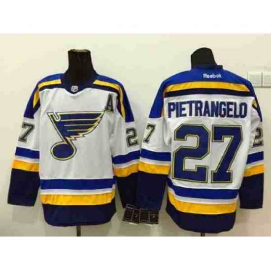 nhl jerseys st. louis blues #27 pietrangelo white[patch A]->st.louis blues->NHL Jersey