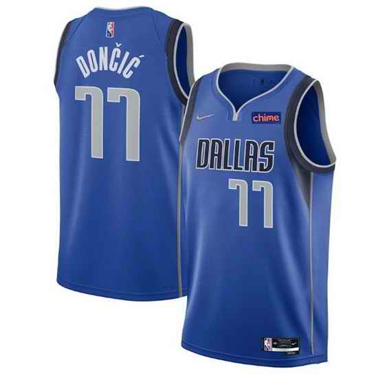 Men's Dallas Mavericks #77 Luka Doncic 75th Anniversary Blue Stitched Basketball Jersey->cleveland cavaliers->NBA Jersey