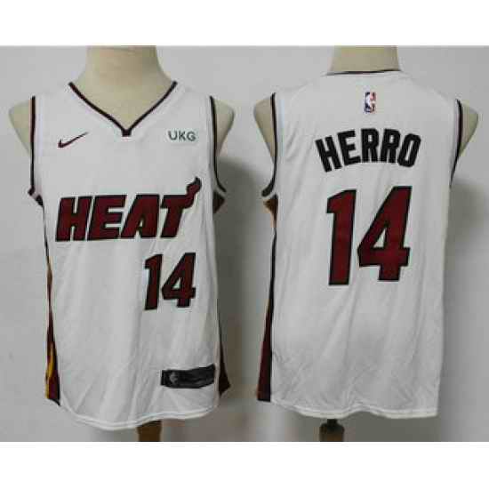 Men Miami Heat #14 Tyler Herro White 2021 Nike Swingman Stitched NBA Jersey With The NEW Sponsor Logo->phoenix suns->NBA Jersey