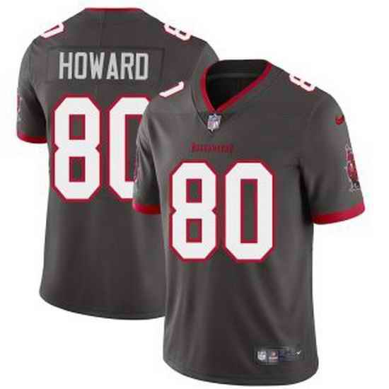 Men Nike Tampa Bay Buccaneers #80 O J Howard Pewter Alternate Vapor Limited Football Jersey->tampa bay buccaneers->NFL Jersey