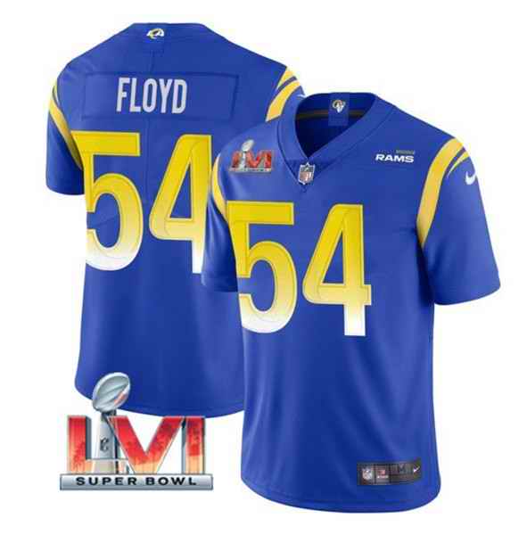Nike Rams #54 Leonard Floyd Royal 2022 Super Bowl LVI Vapor Limited Jersey->los angeles rams->NFL Jersey